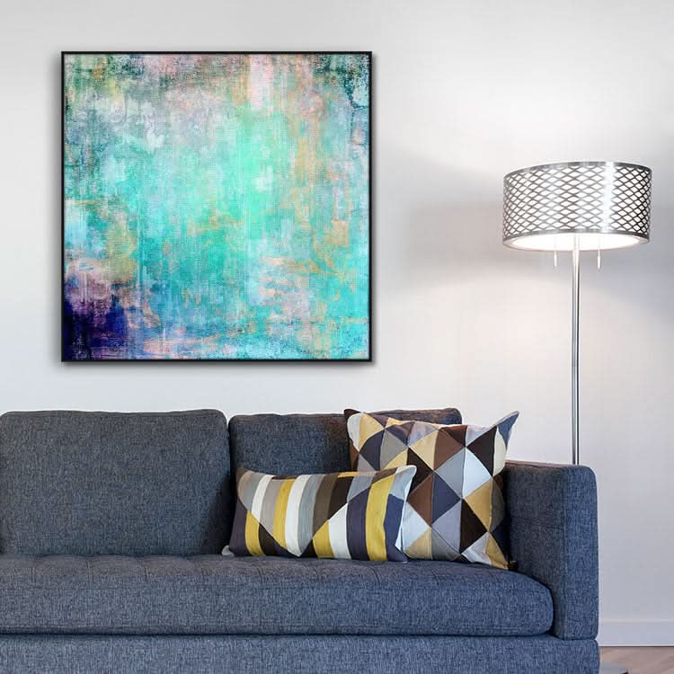 Ölgemälde Handgemalt Original Kunst Gemälde Extra groß Abstrakte Kunst Leinwand Modekunst | Blaue Zone