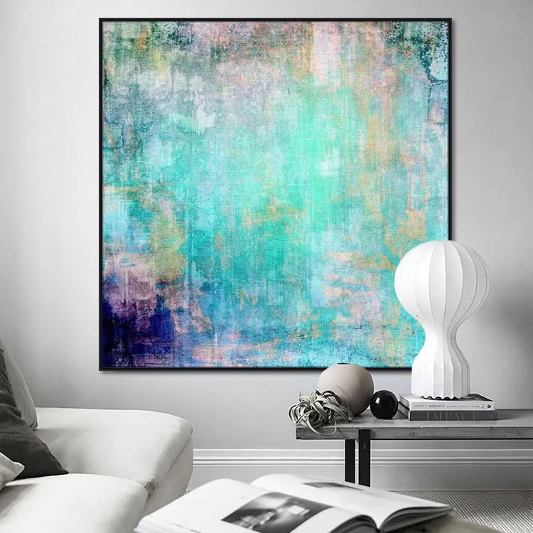 Ölgemälde Handgemalt Original Kunst Gemälde Extra groß Abstrakte Kunst Leinwand Modekunst | Blaue Zone