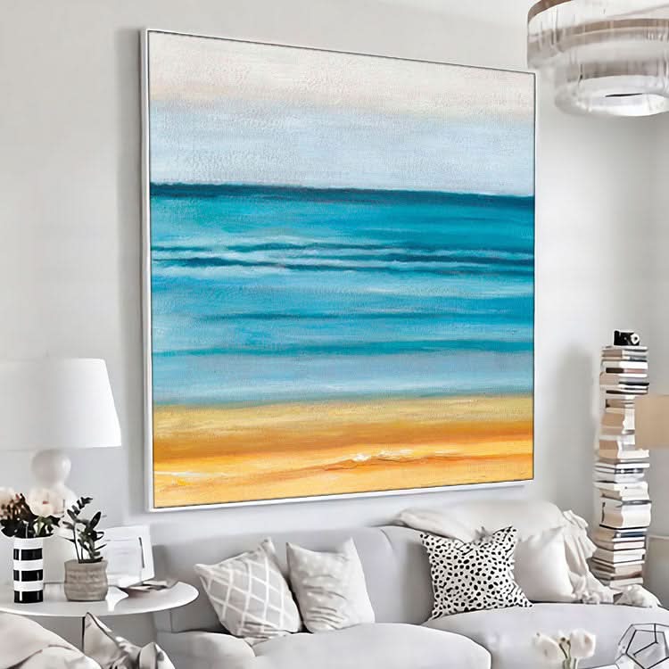 Großes abstraktes Acrylgemälde, Blattgoldgemälde, Original-Kunstgemälde | Goldküste