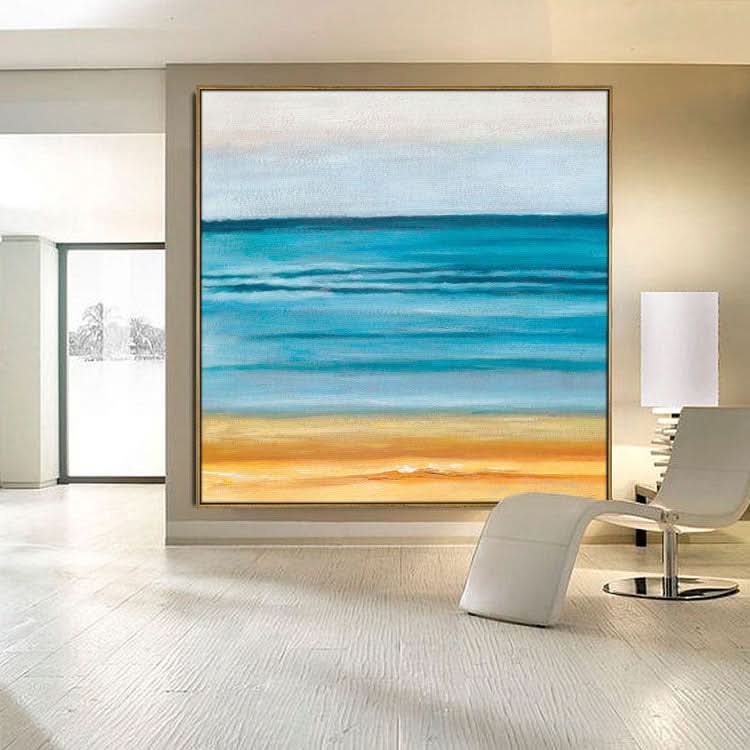Großes abstraktes Acrylgemälde, Blattgoldgemälde, Original-Kunstgemälde | Goldküste