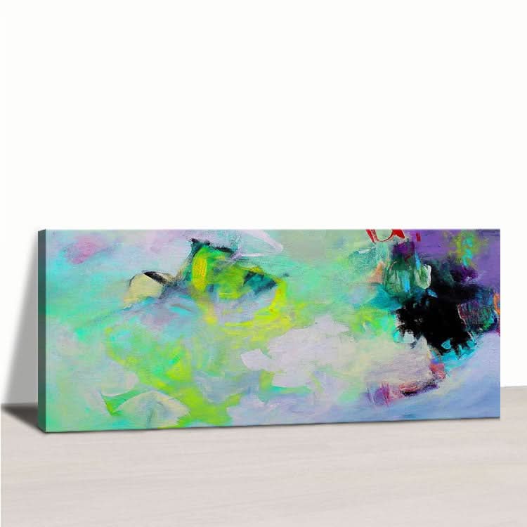 Moderne abstrakte Leinwandkunst, Abstrakte Malerei mit Gemäldebeschreibung