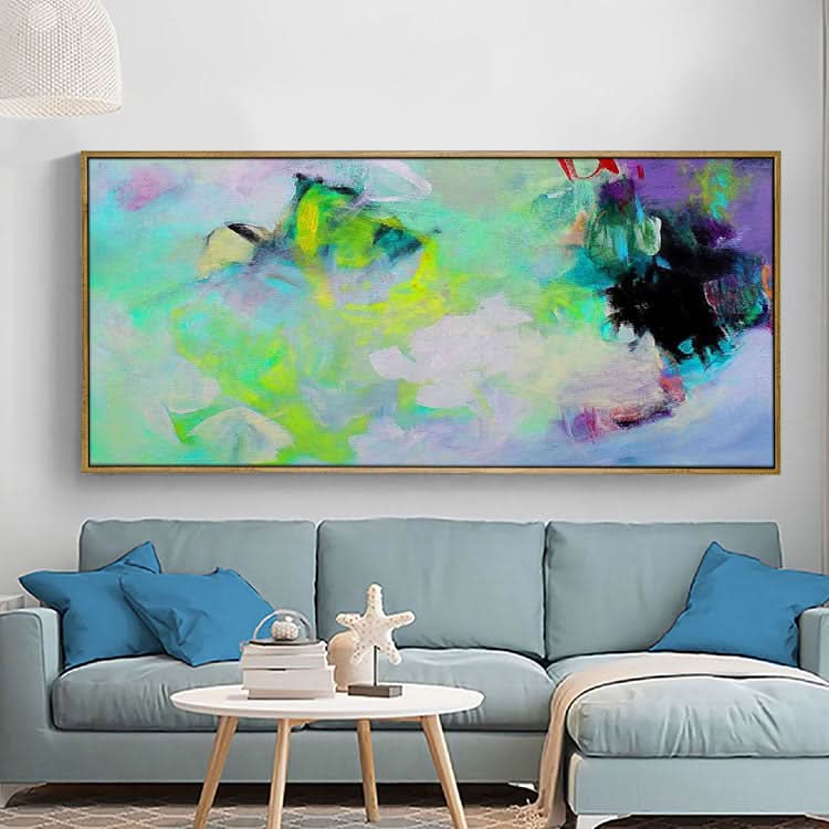 Moderne abstrakte Leinwandkunst, Abstrakte Malerei mit Gemäldebeschreibung