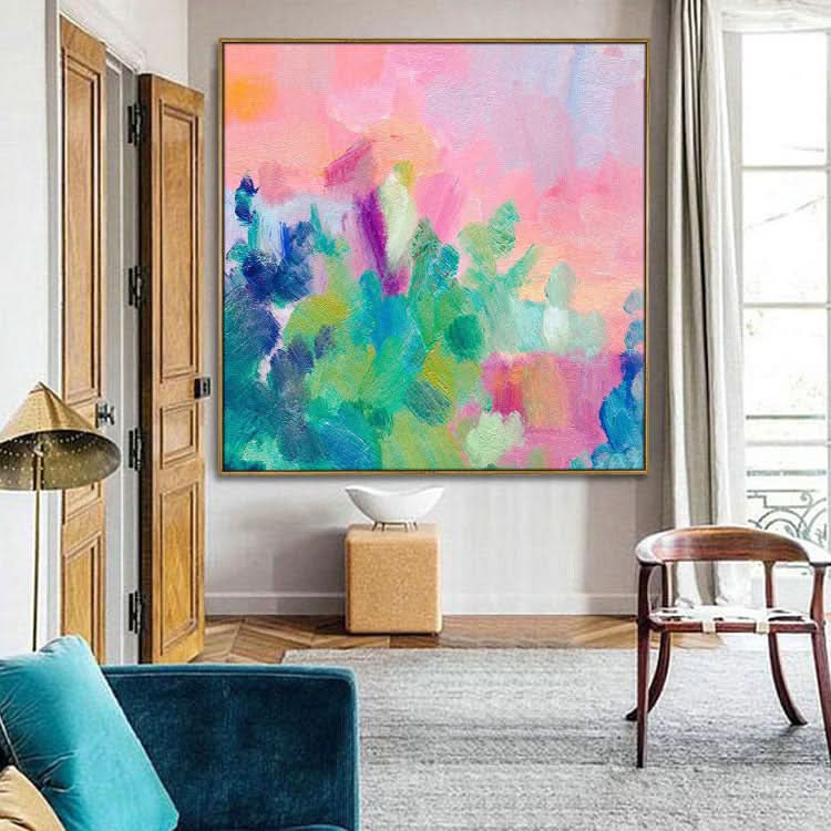 Gemälde Handgefertigtes Original-Ölgemälde Große Leinwandkunst Schlafzimmer Rotes Gemälde Blaues Gemälde Grüne Kunstleinwand | Die Wechselfälle des Lebens