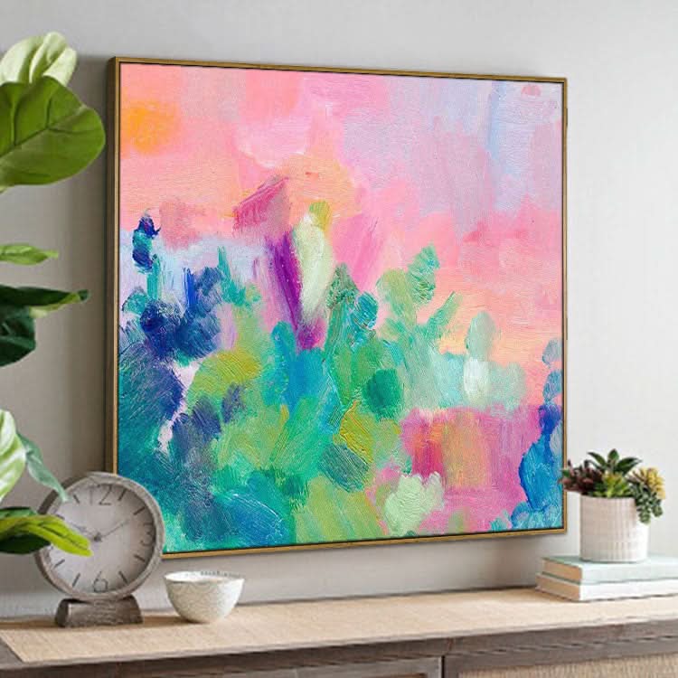 Gemälde Handgefertigtes Original-Ölgemälde Große Leinwandkunst Schlafzimmer Rotes Gemälde Blaues Gemälde Grüne Kunstleinwand | Die Wechselfälle des Lebens