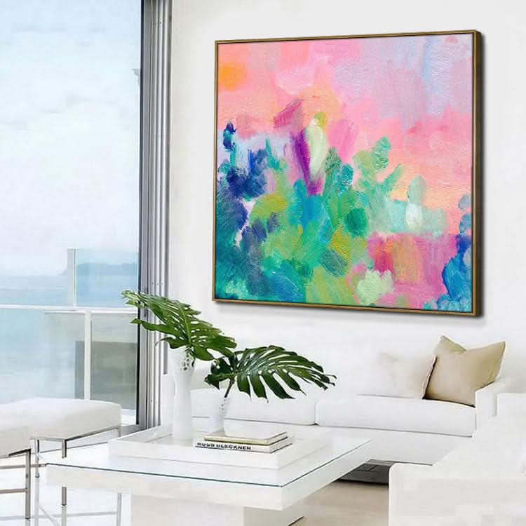 Gemälde Handgefertigtes Original-Ölgemälde Große Leinwandkunst Schlafzimmer Rotes Gemälde Blaues Gemälde Grüne Kunstleinwand | Die Wechselfälle des Lebens
