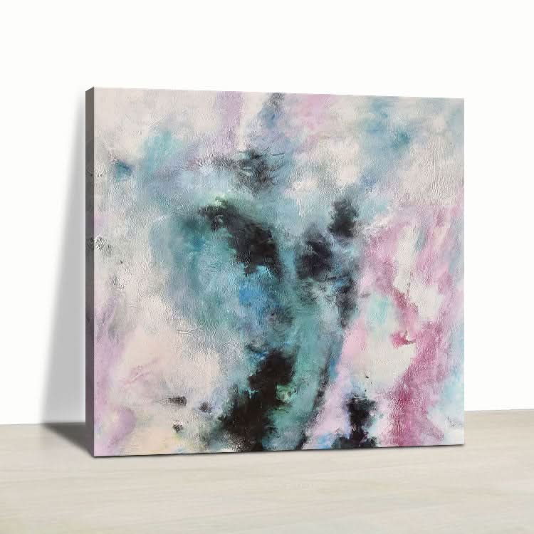 Extra große abstrakte Kunst, farbenfrohe Wandkunst, Rahmen, Acrylgemälde auf Leinwand, modernes handgefertigtes Leinwand-Wandgemälde | Eine Luftansicht eines Berges