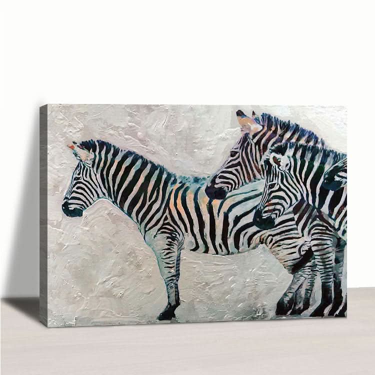 Zebra - handgefertigtes Zebra-Ölgemälde auf Leinwand, Tier-Wandkunst