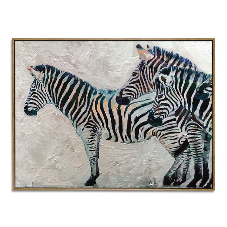Zebra - handgefertigtes Zebra-Ölgemälde auf Leinwand, Tier-Wandkunst
