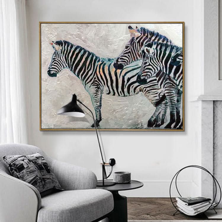 Zebra - handgefertigtes Zebra-Ölgemälde auf Leinwand, Tier-Wandkunst