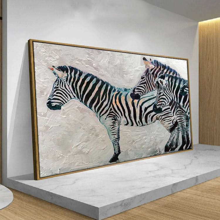 Zebra - handgefertigtes Zebra-Ölgemälde auf Leinwand, Tier-Wandkunst