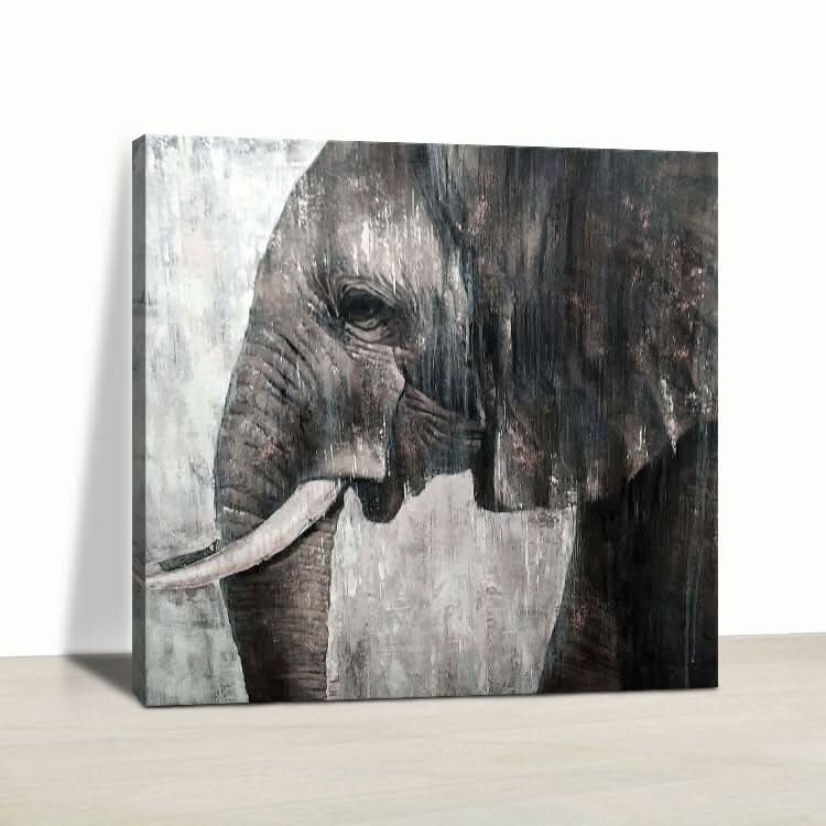 Großes abstraktes Elefantengemälde, süßes Elefanten-Ölgemälde, Original-Impasto-Gemälde, übergroßes Elefantengemälde, abstrakt | Die Trauer des Elefanten