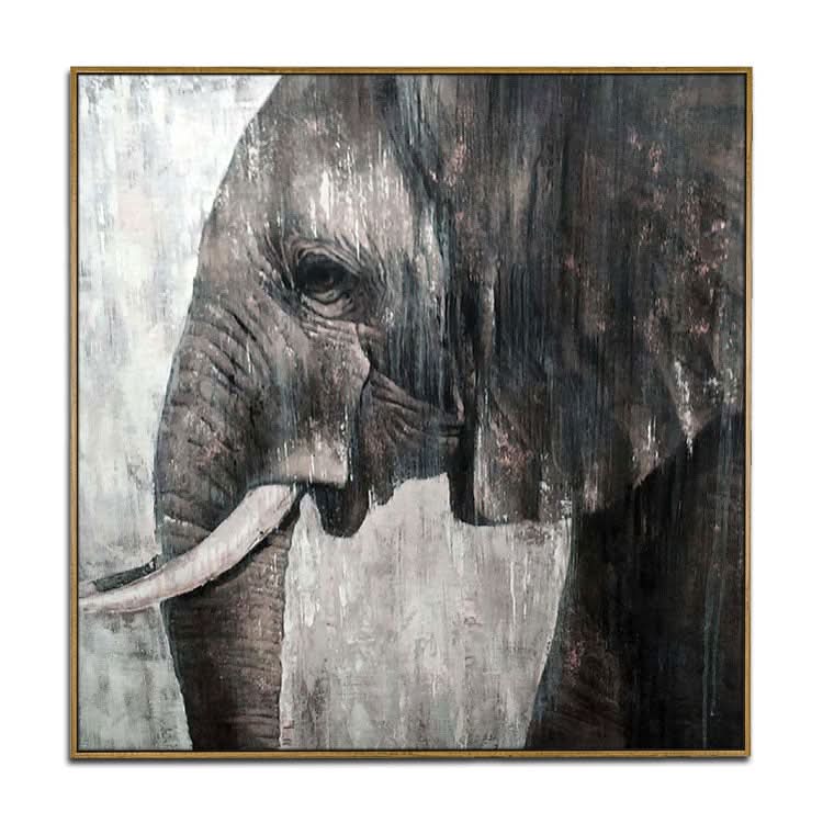 Großes abstraktes Elefantengemälde, süßes Elefanten-Ölgemälde, Original-Impasto-Gemälde, übergroßes Elefantengemälde, abstrakt | Die Trauer des Elefanten