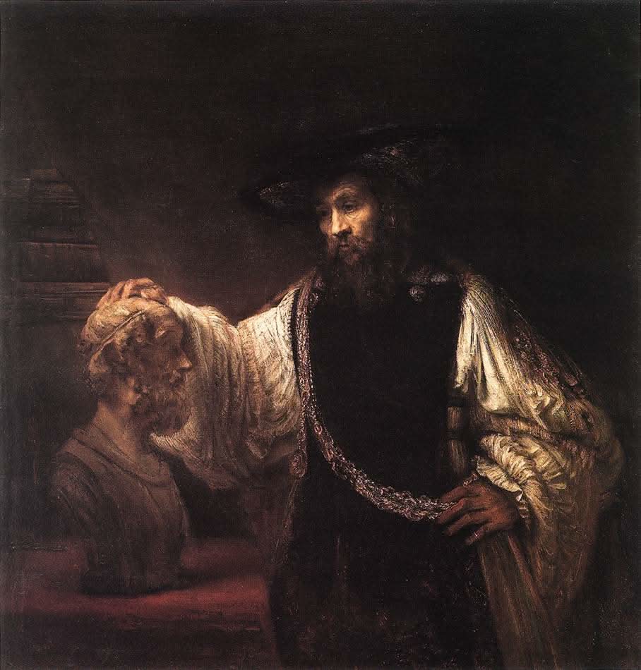 Aristoteles mit einer Büste Homers