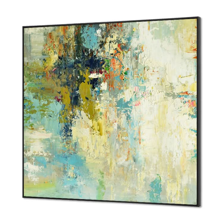 Großes abstraktes Acrylgemälde, grünes Gemälde, Blattgemälde, Original-Kunstgemälde | Begib dich auf eine lange Reise