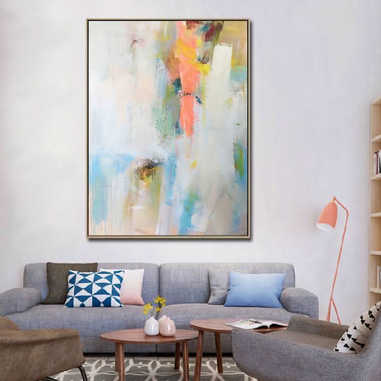 Mountain Stream - Hand Painted Contemporary Art Mountain Painting Canvas Print