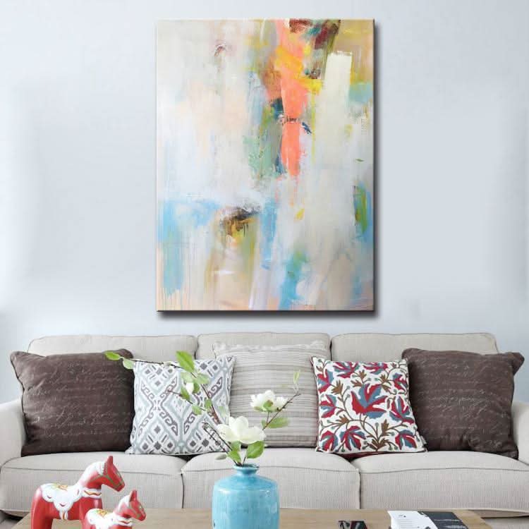 Mountain Stream - Hand Painted Contemporary Art Mountain Painting Canvas Print