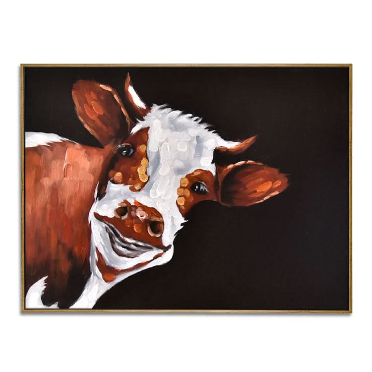 Kein toter Winkel Blick - Hand Tier Leinwand Wand Kunst Bull Malerei