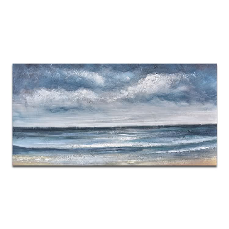 Originalgemälde auf Leinwand, Ölgemälde, Handgemalt, Wohnzimmer, Abstrakte Leinwand, Wandkunst, Blaues Gemälde | Meereshöhe #2