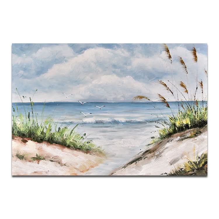 Clear Blue Skies - Hand Painted Landscape Oil Painting Ocean Canvas Wall Art