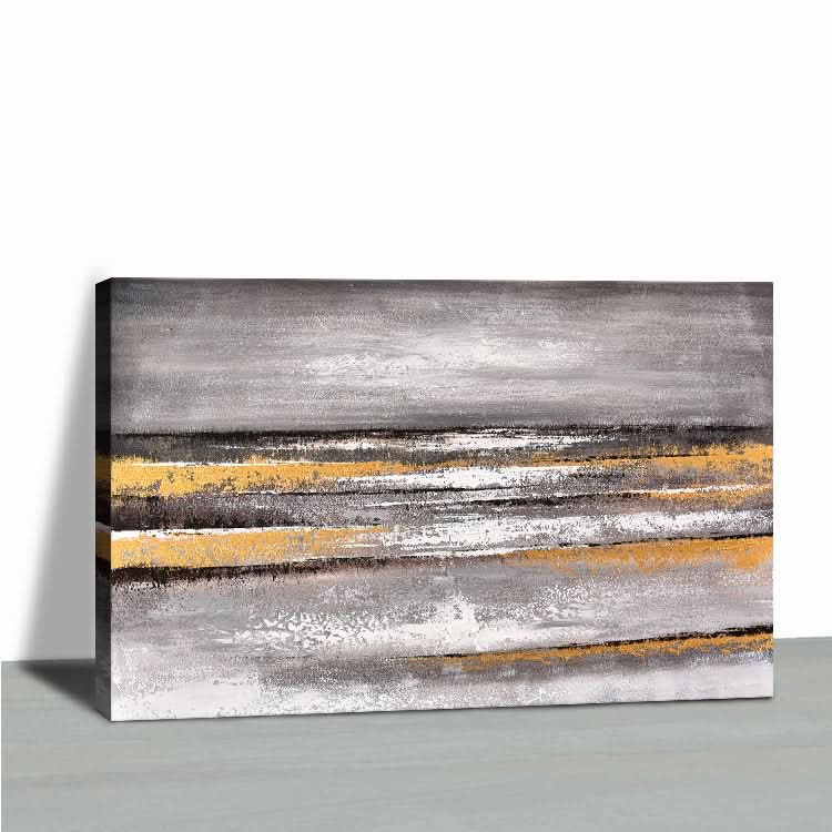 Wellen des Meeres - Handdruck Strand Strandölgemälde auf Leinwand Landschaft Wandkunst