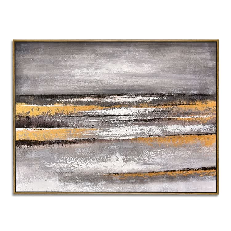 Wellen des Meeres - Handdruck Strand Strandölgemälde auf Leinwand Landschaft Wandkunst