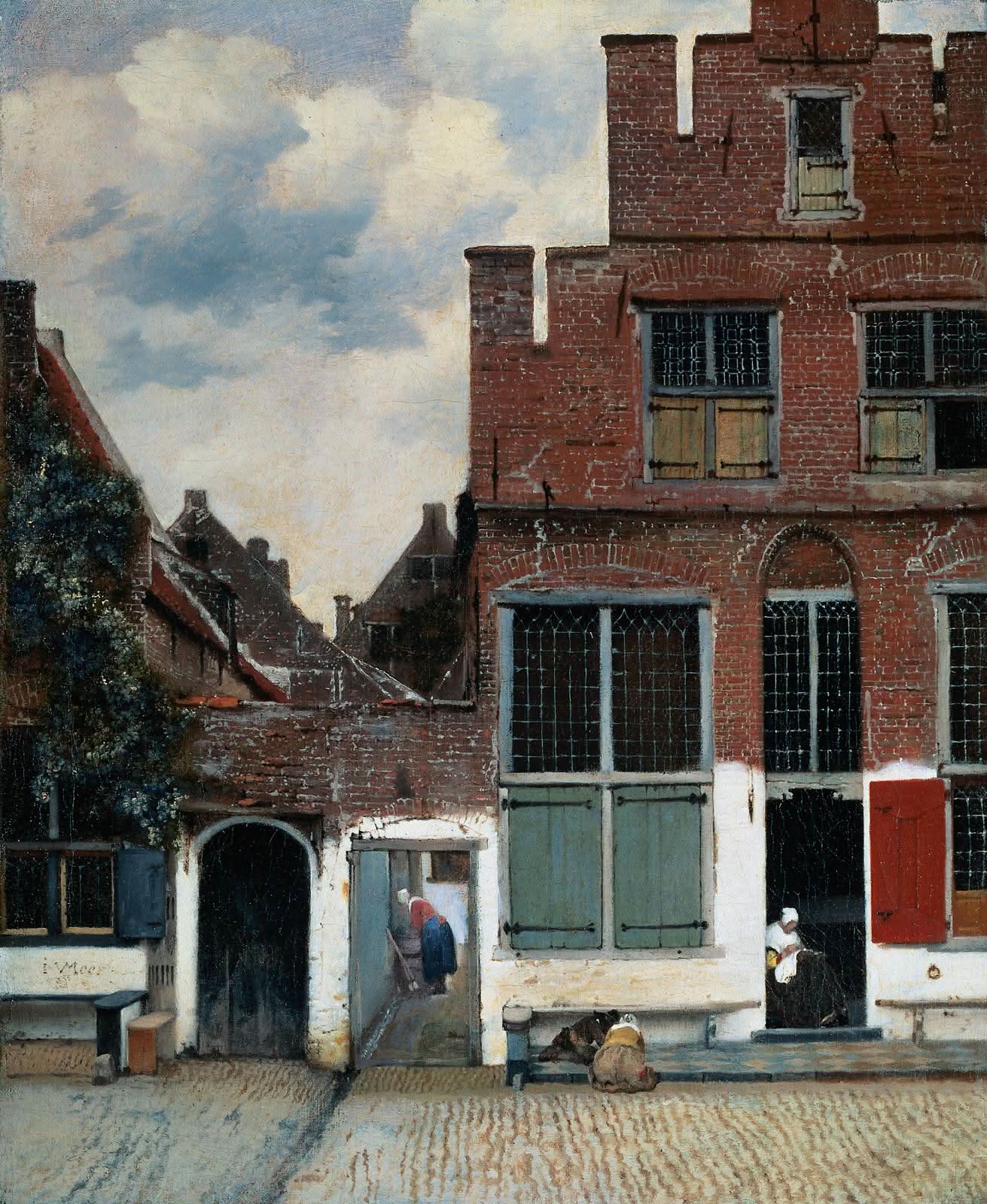 Blick auf die Häuser in Delft, bekannt als die Kleine Straße