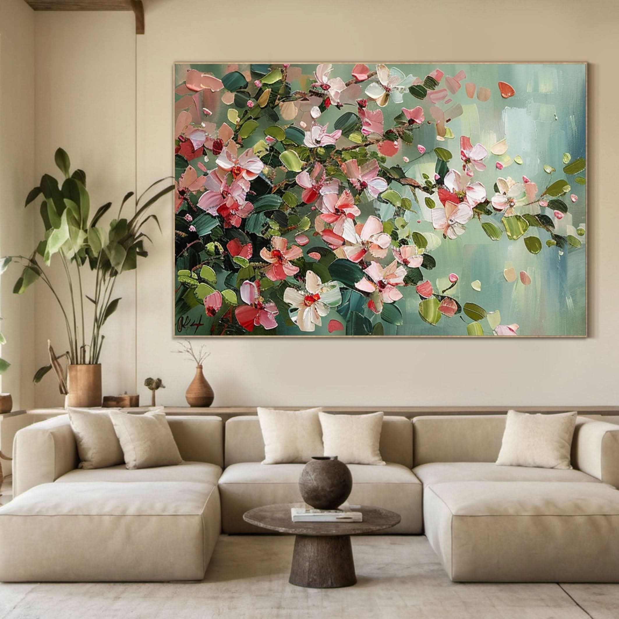 Vibrant Garden Floral Wall Art - Modern Abstract Flowers #FT 021