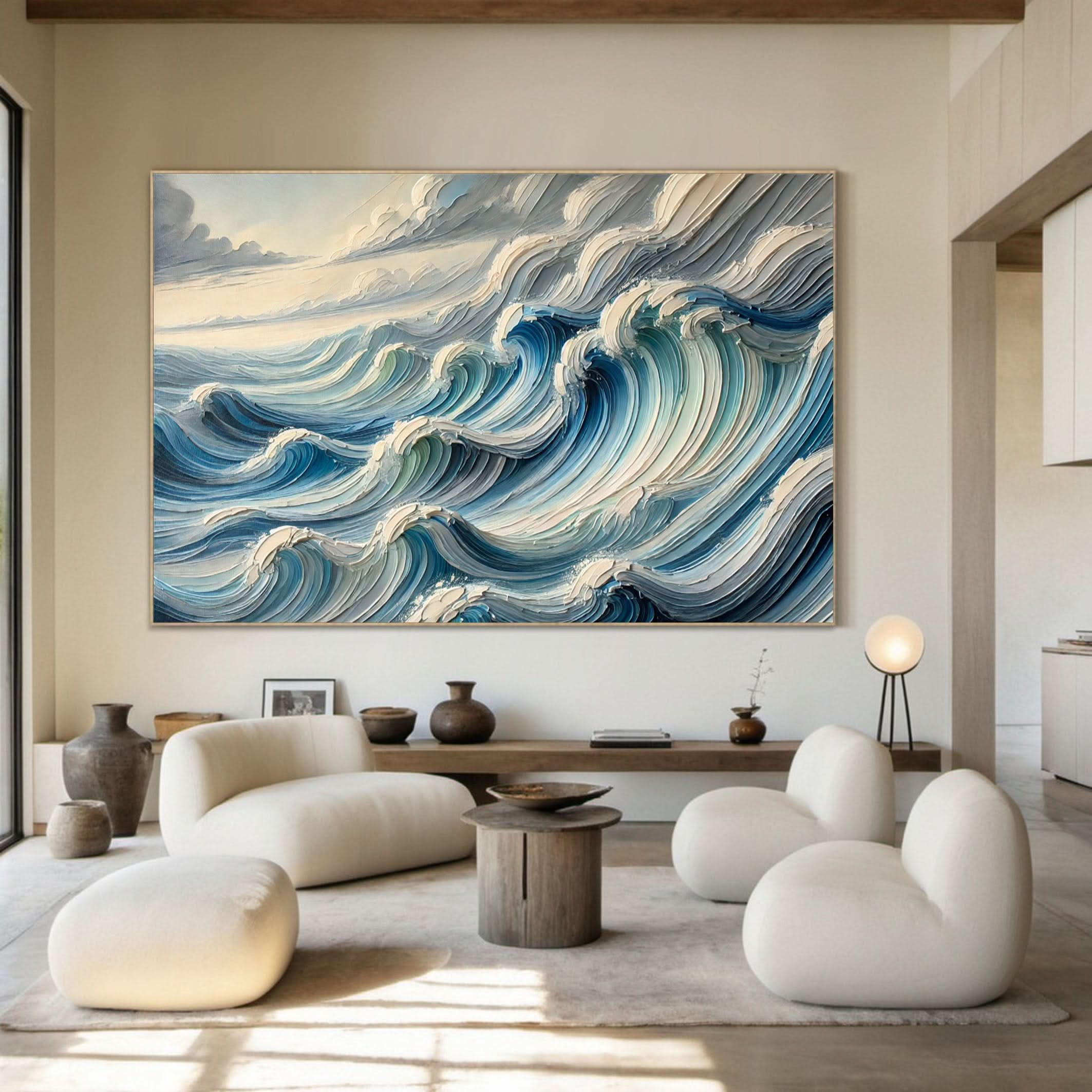 Majestic Ocean Wave Canvas Art Large Coastal Decor for Living Room #OS 080