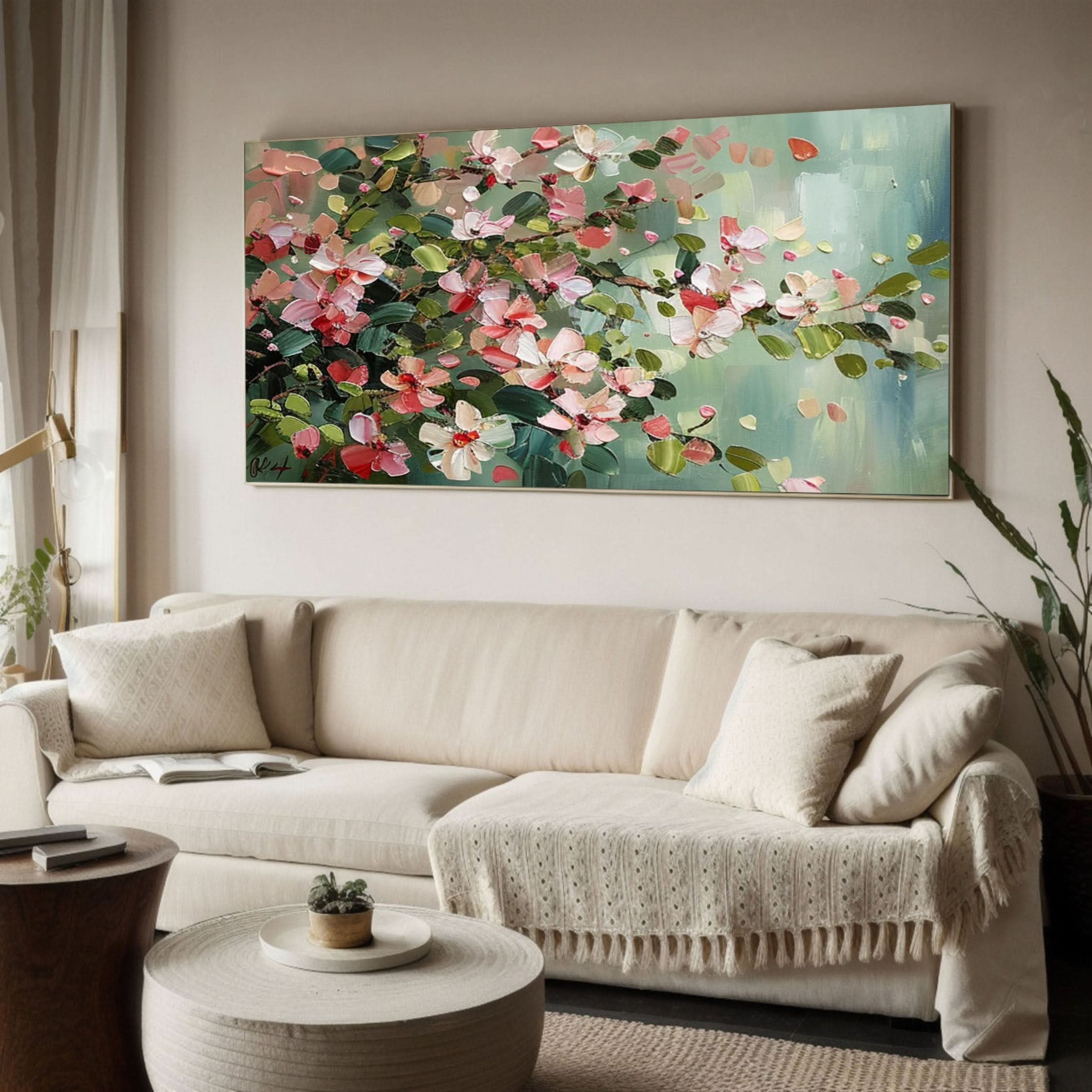 Vibrant Garden Floral Wall Art - Modern Abstract Flowers #FT 021