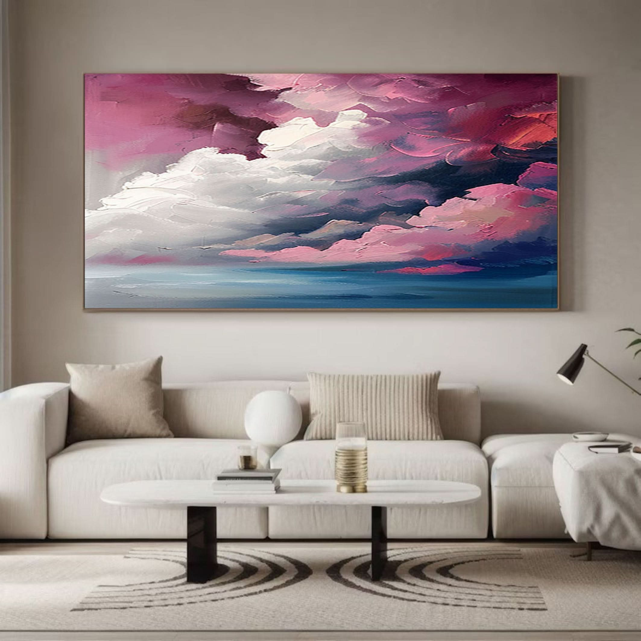 Luminous Sky Clouds Canvas Soft Pastel Wall Art for Serene Decor #OS 020