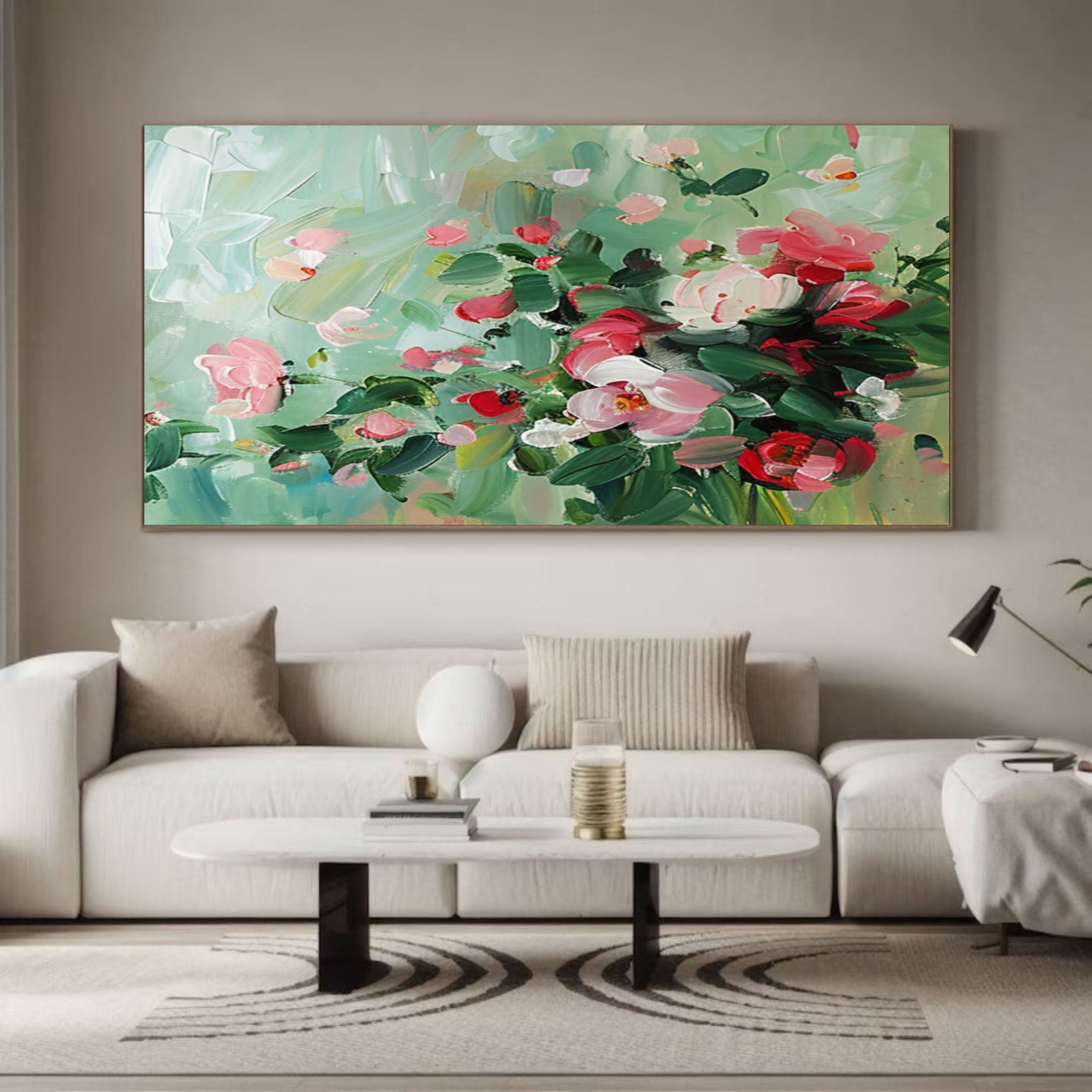 Botanical Beauty Canvas Print Colorful Abstract Floral Art #FT 018