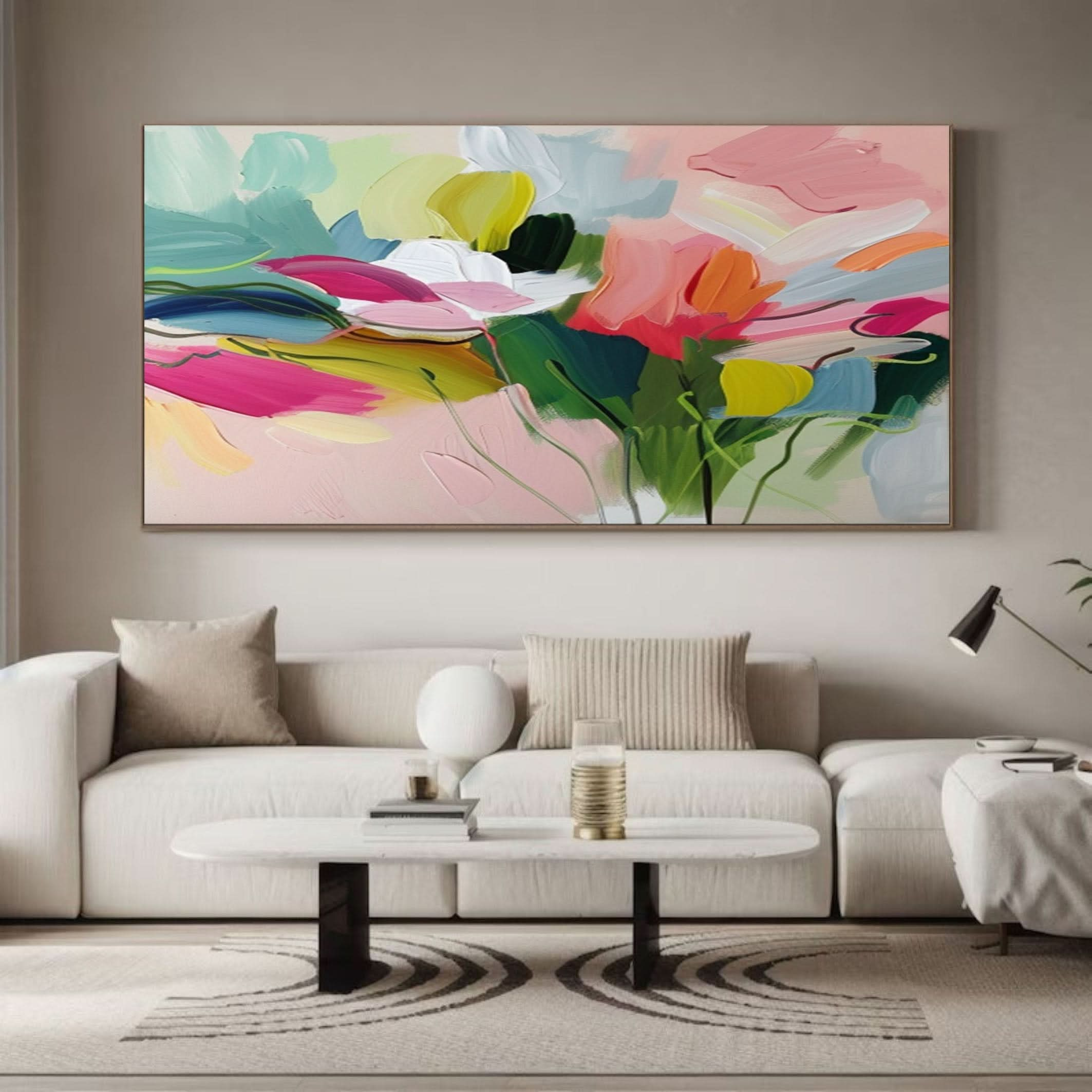 Vibrant Garden Floral Wall Art - Modern Abstract Flowers #FT 025