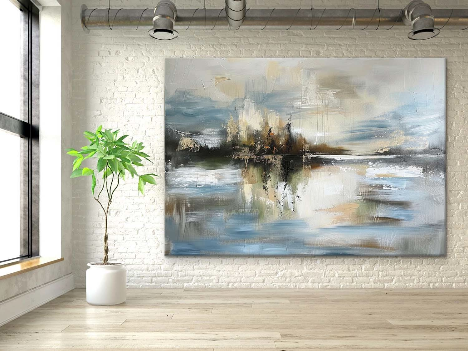 Large Abstract Minimalist Landscape Art for Sale Minimalist Landscape Oil Painting on Canvas