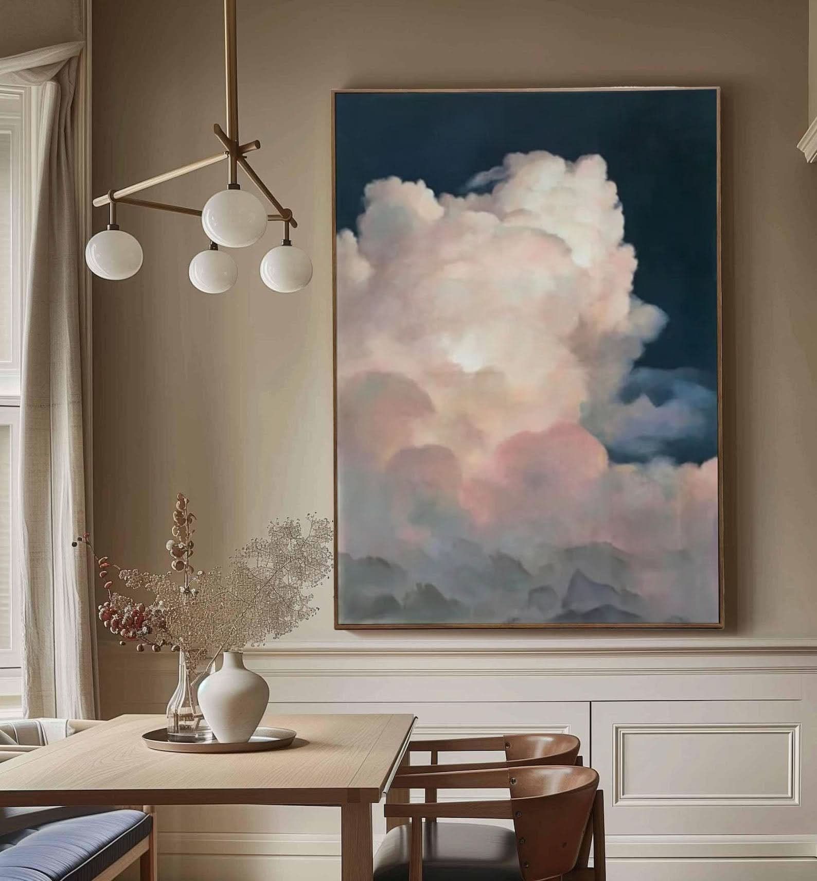 Dreamy Cloudscape Art Print Large Tranquil Sky Wall Art #OS 002