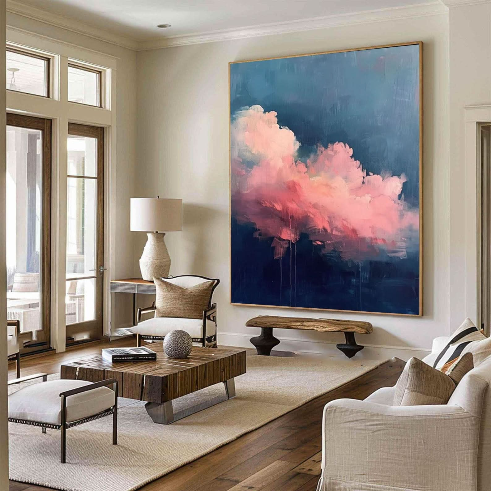 Luminous Sky Clouds Canvas Soft Pastel Wall Art for Serene Decor #OS 003