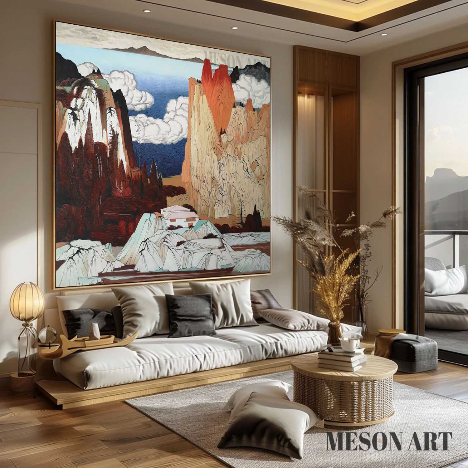 Large Abstract and Realistic Landscape Oil Painting Chinese Abstract and Realistic Landscape Art for Sale Landscape Canvas Wall Art