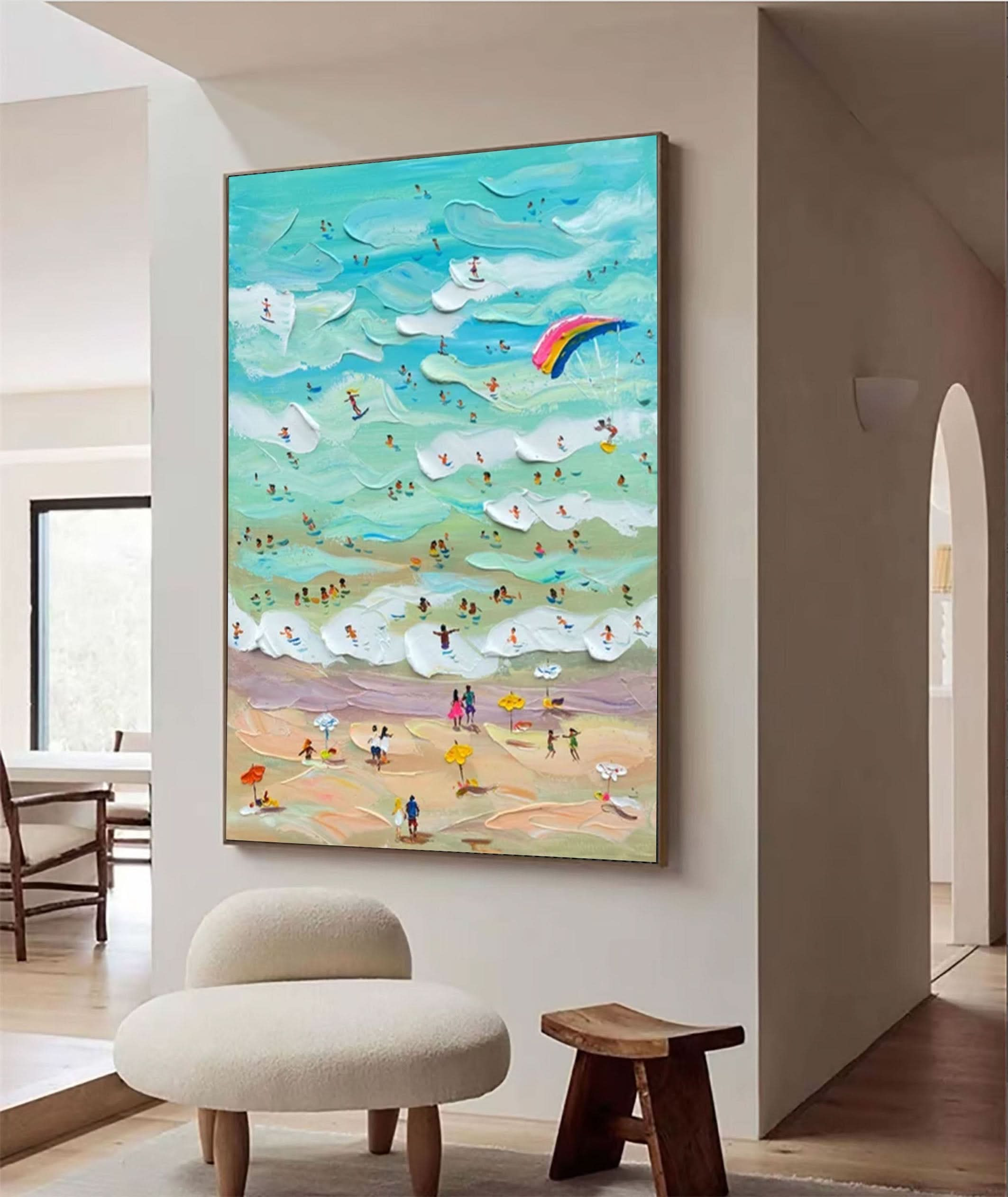 Summer Beach Day Painting Bright and Playful Wall Decor #OS 013