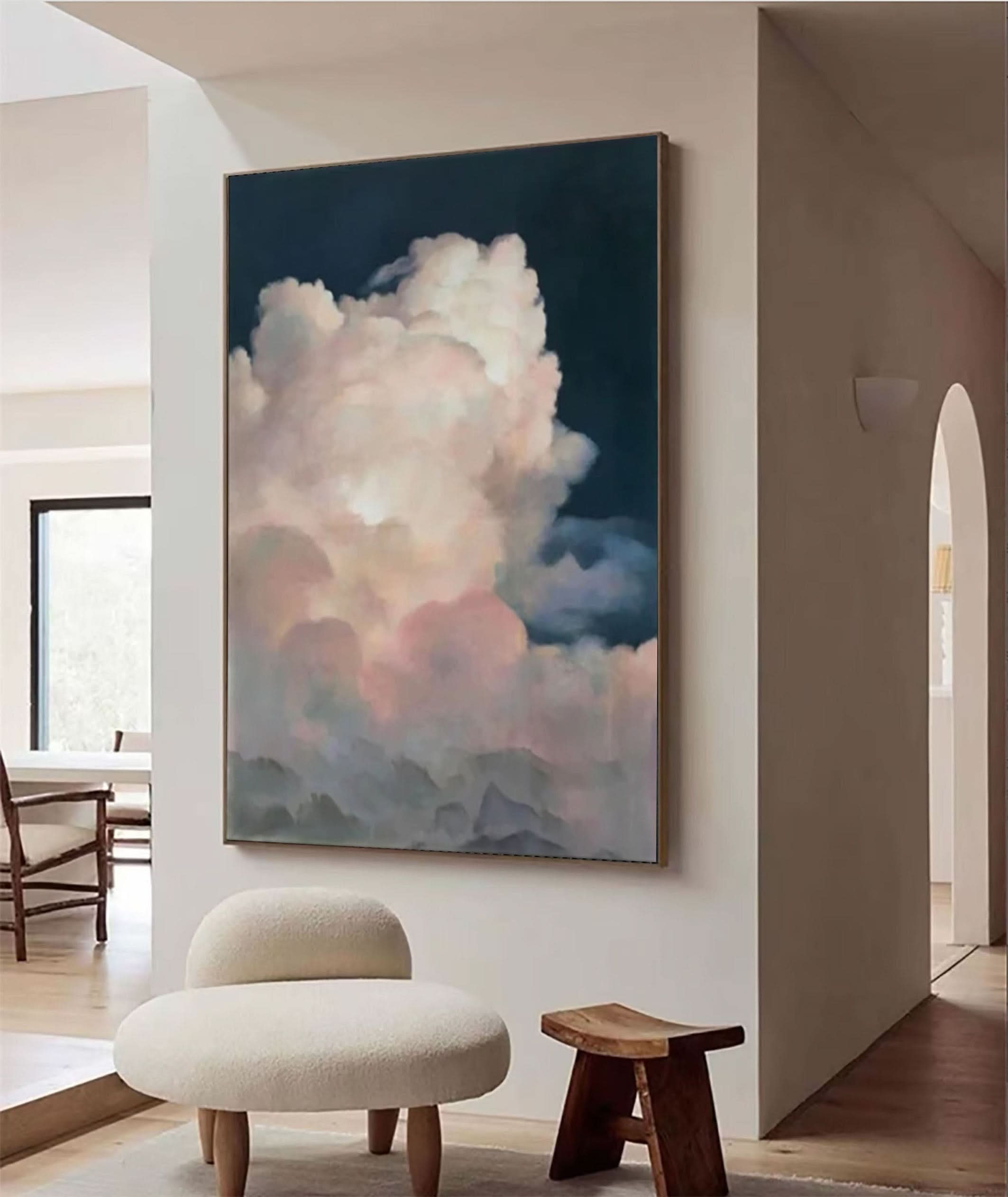 Dreamy Cloudscape Art Print Large Tranquil Sky Wall Art #OS 002