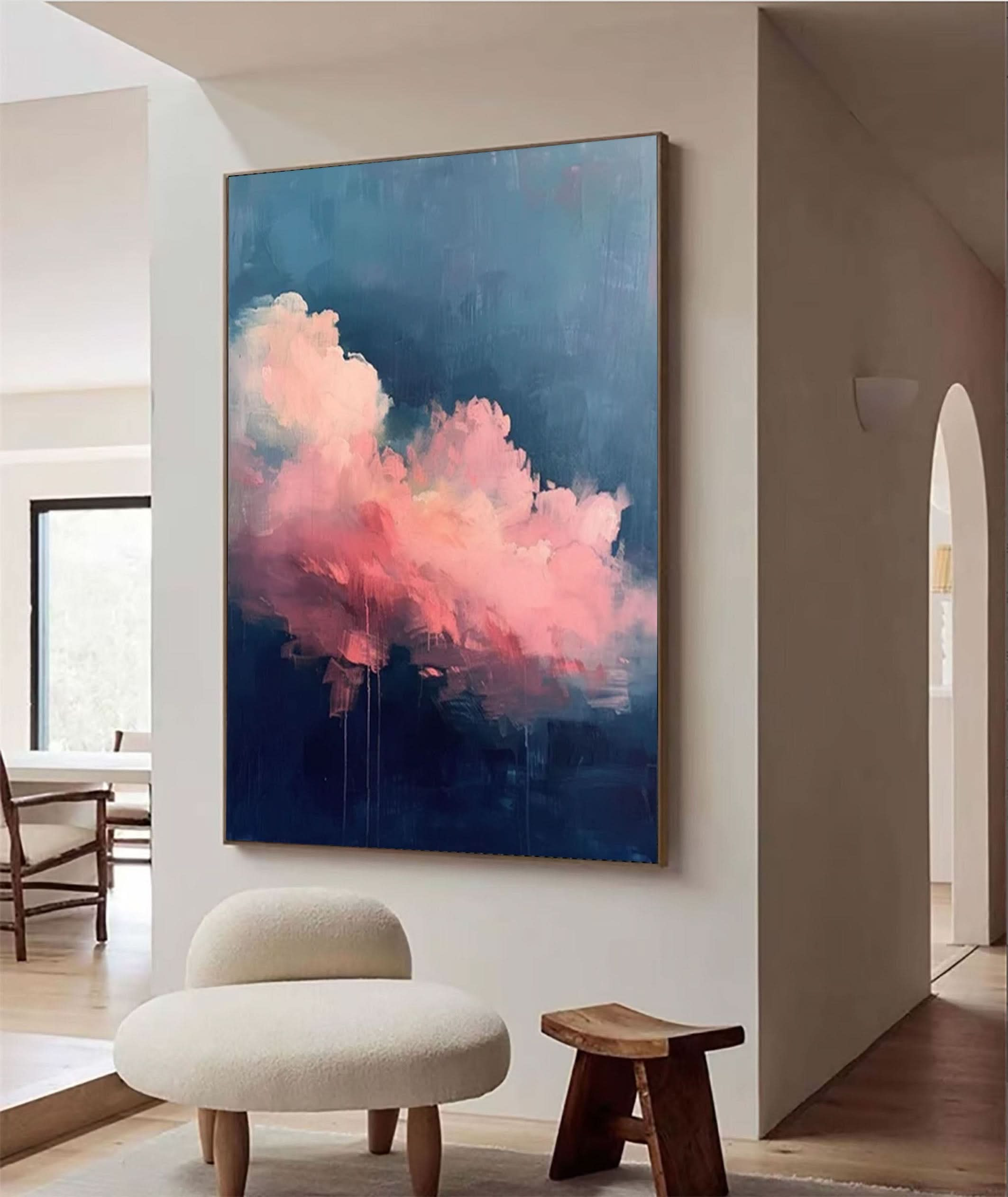 Luminous Sky Clouds Canvas Soft Pastel Wall Art for Serene Decor #OS 003