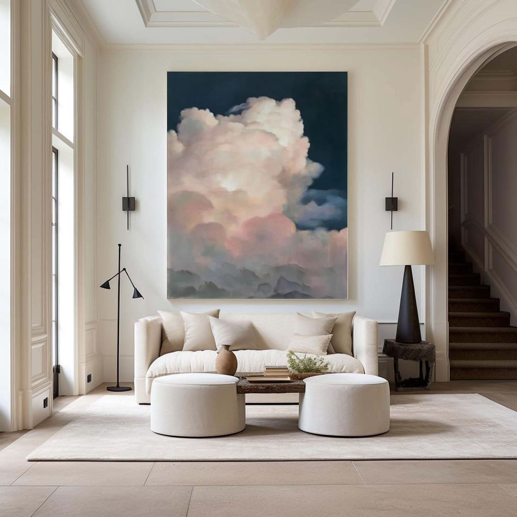 Dreamy Cloudscape Art Print Large Tranquil Sky Wall Art #OS 002