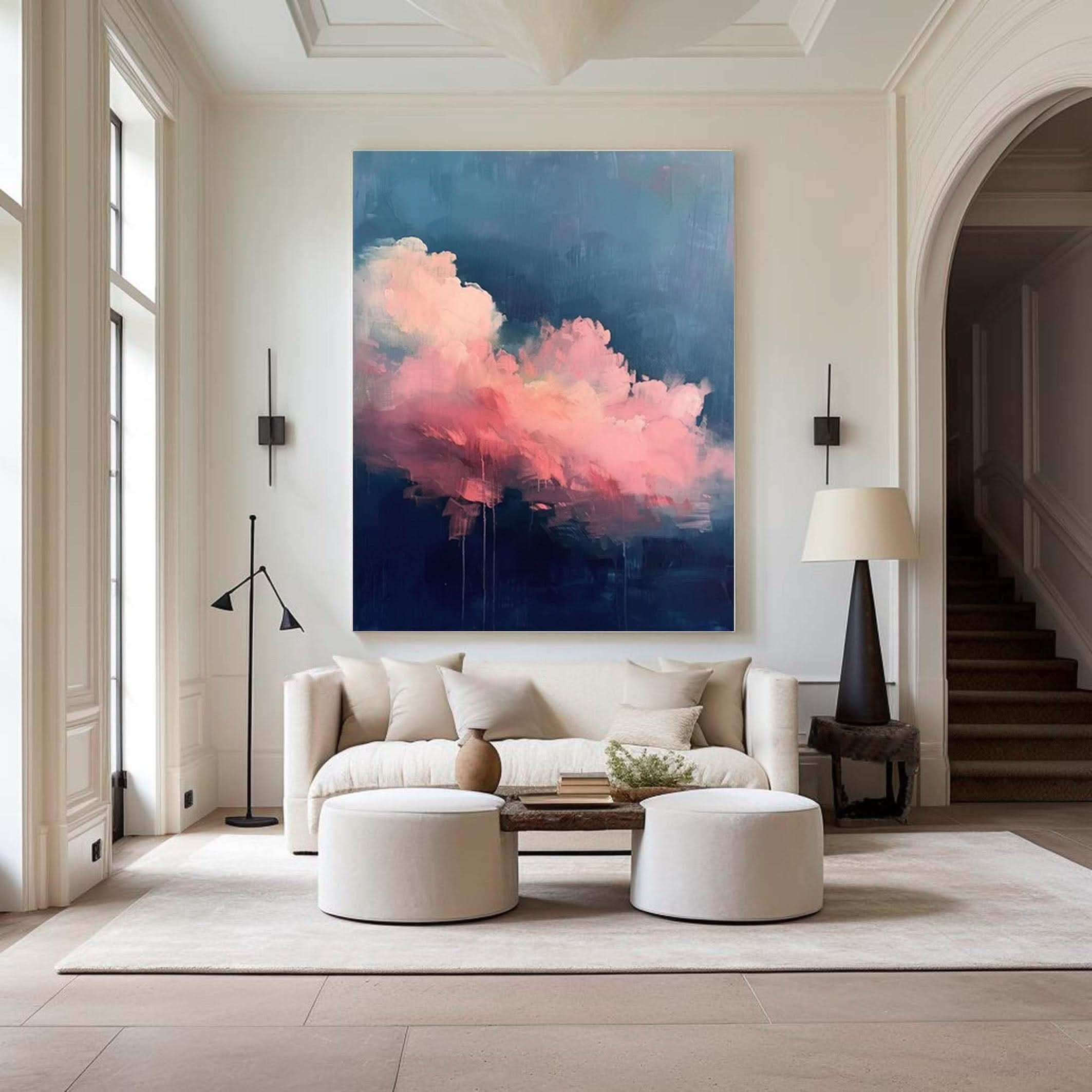 Luminous Sky Clouds Canvas Soft Pastel Wall Art for Serene Decor #OS 003