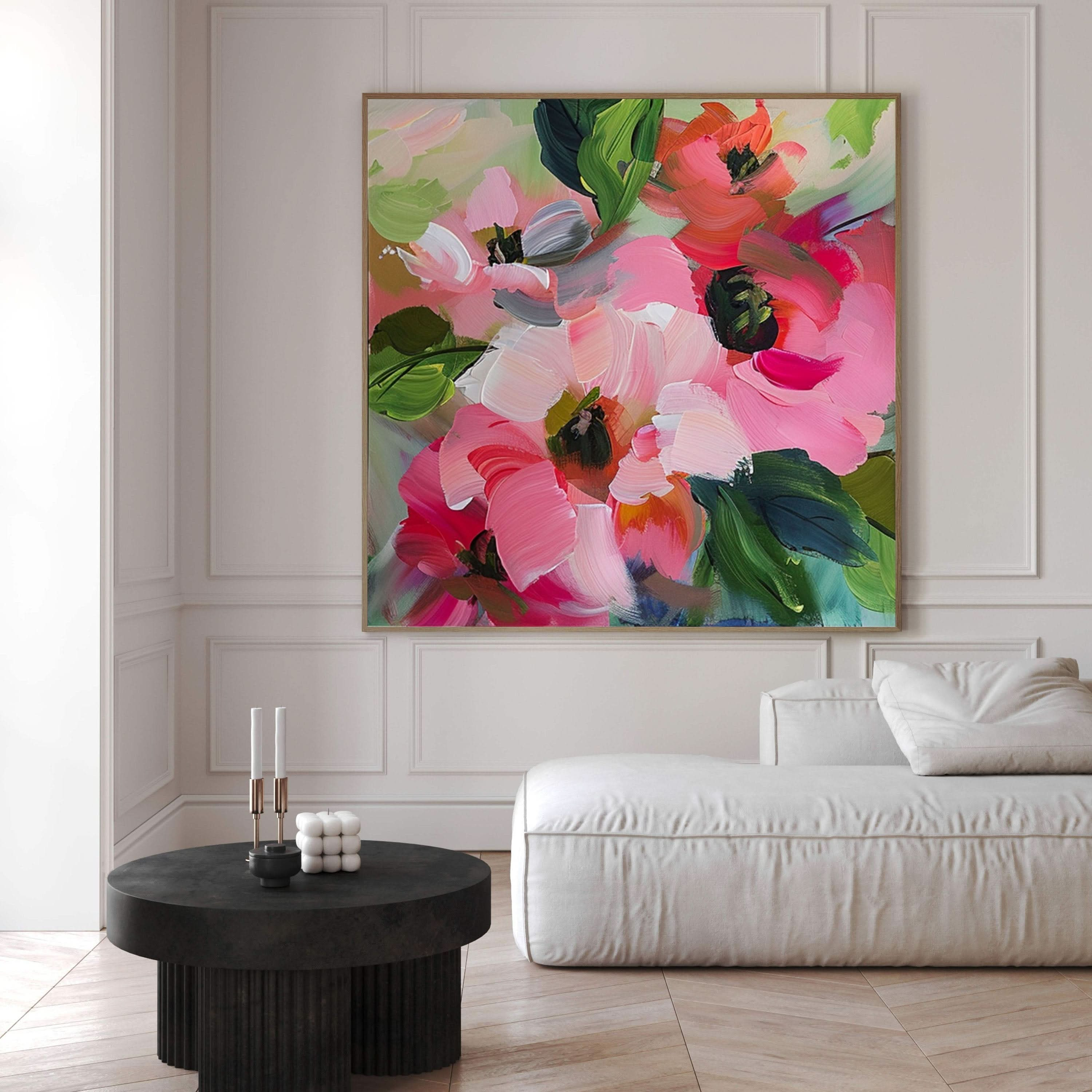 Vibrant Bloom Canvas Art Colorful Flower Wall Decor #FT 035