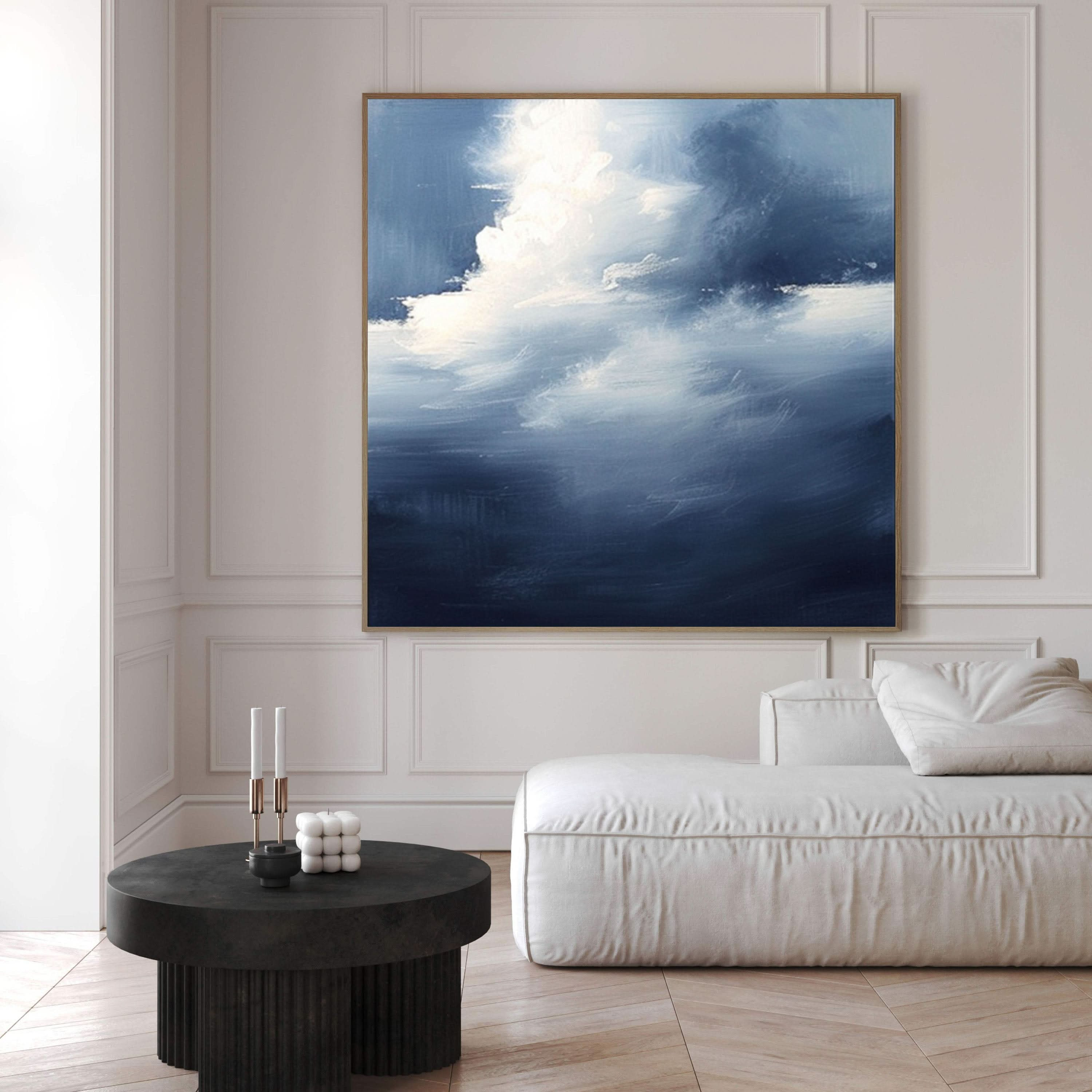 Serene Cloudscape Abstract Art Canvas Modern Sky Painting #OS 028