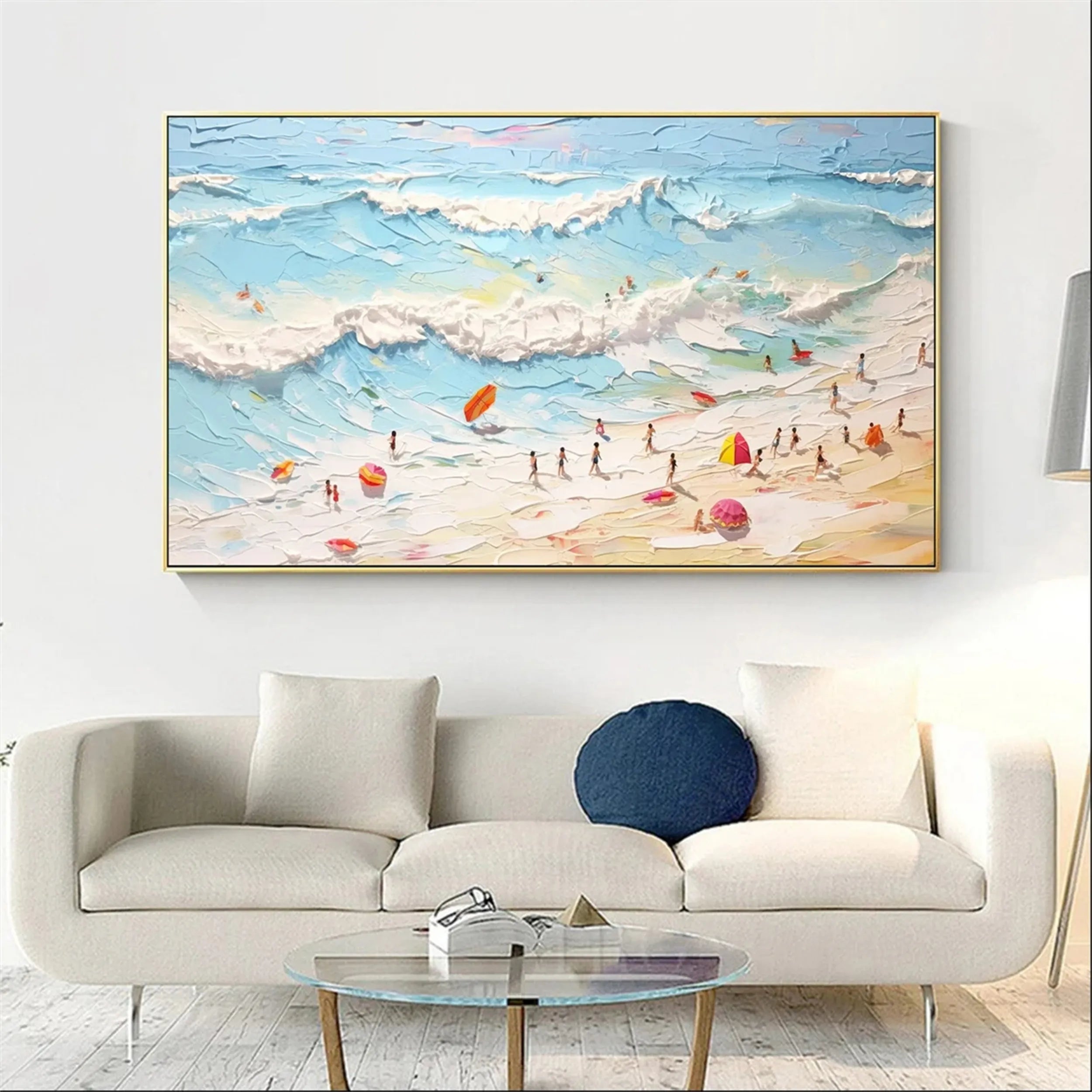 Seascape and Snowy Peak Painting #SP006