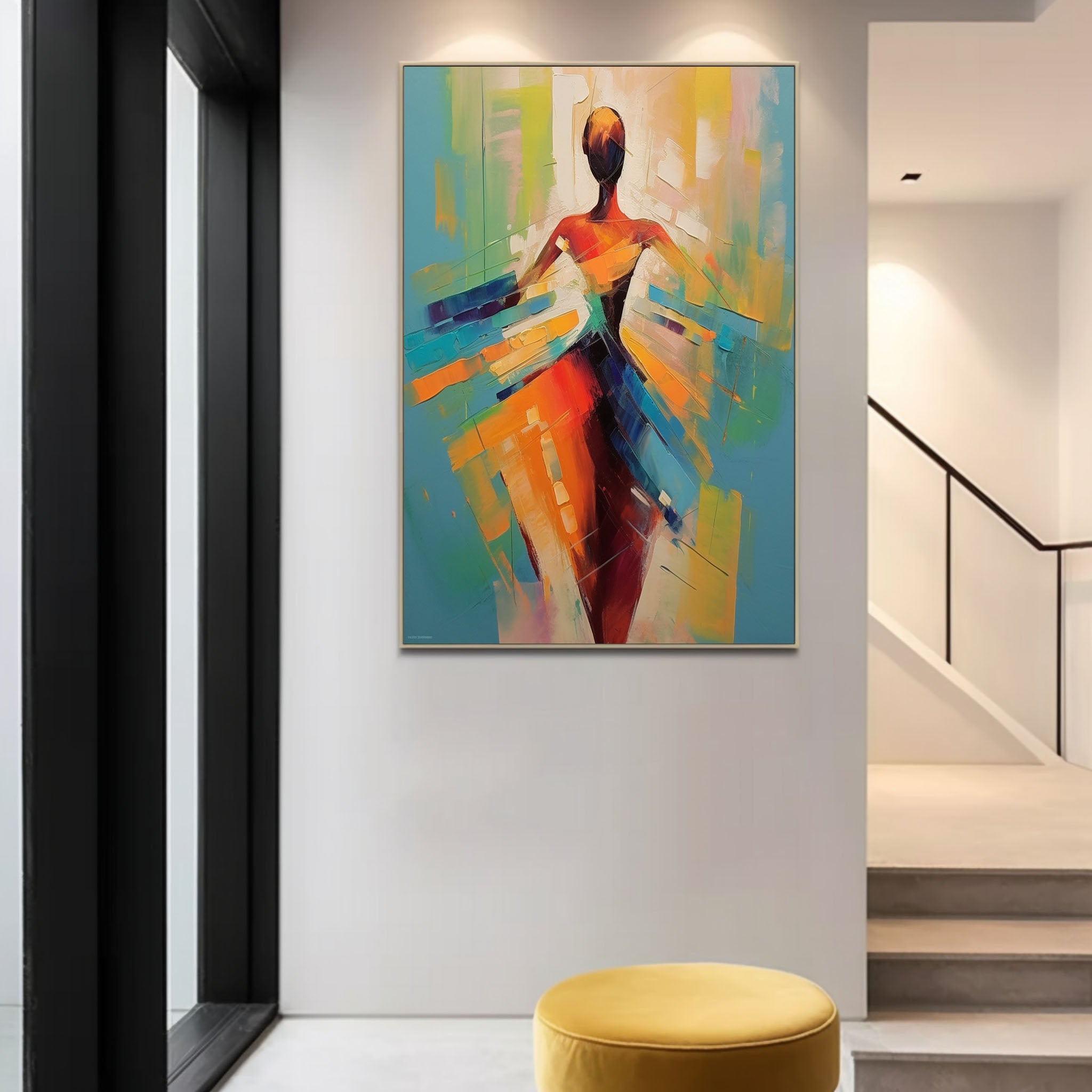 Dancing Girl Abstract Canvas Art Abstract Dancing Lady Canvas Wall Art Decor Palette Oil Painting