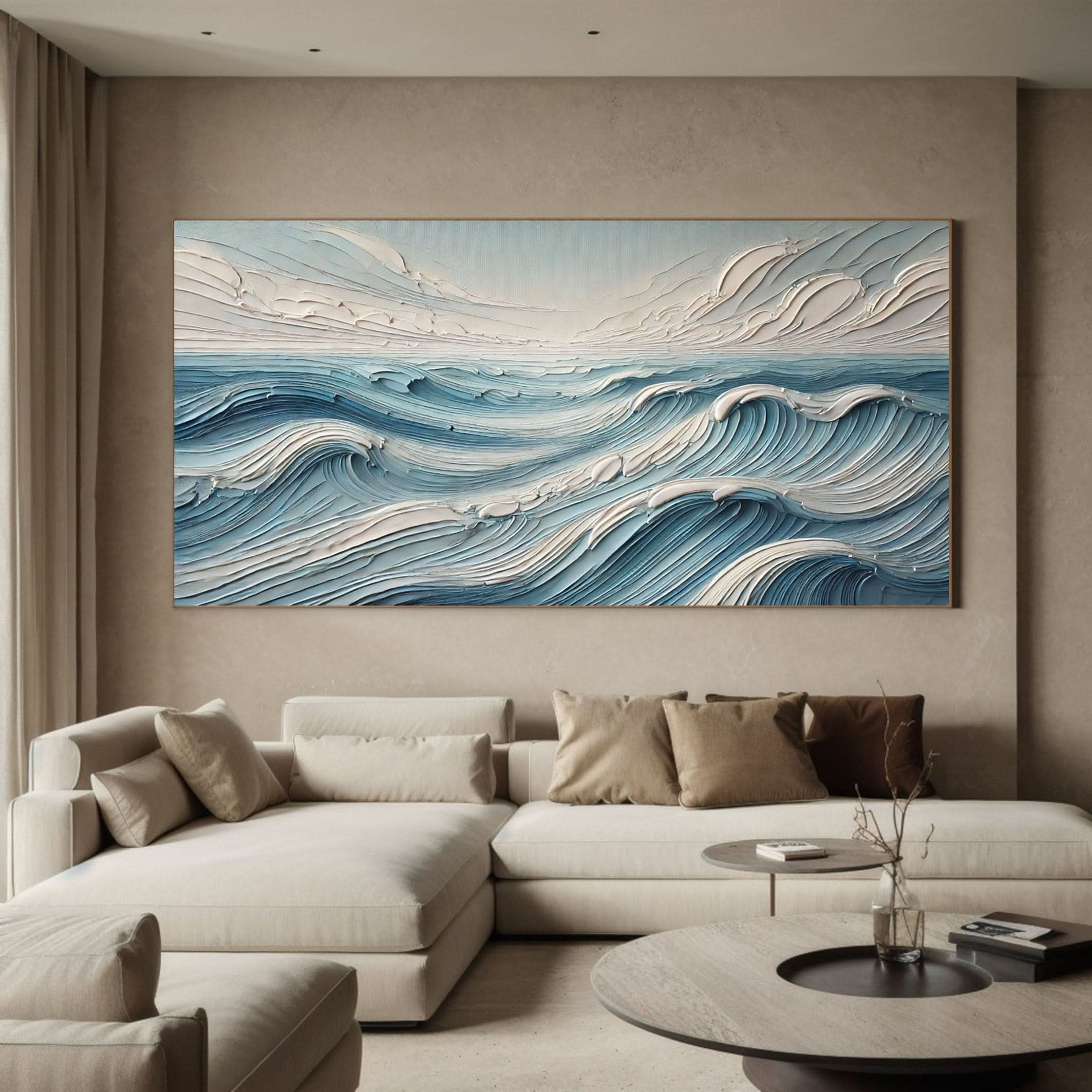 Majestic Ocean Wave Canvas Art Large Coastal Decor for Living Room #OS 081