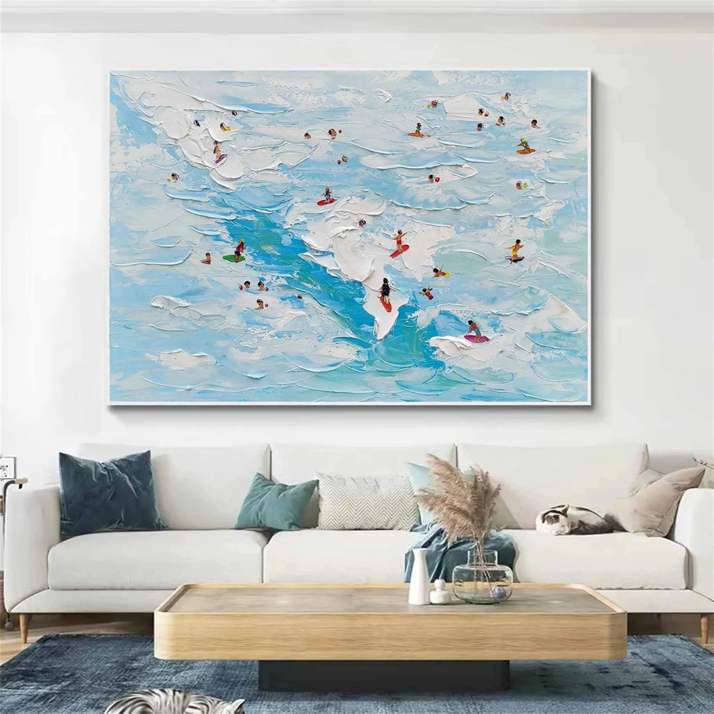 Seascape and Snowy Peak Painting #SP007