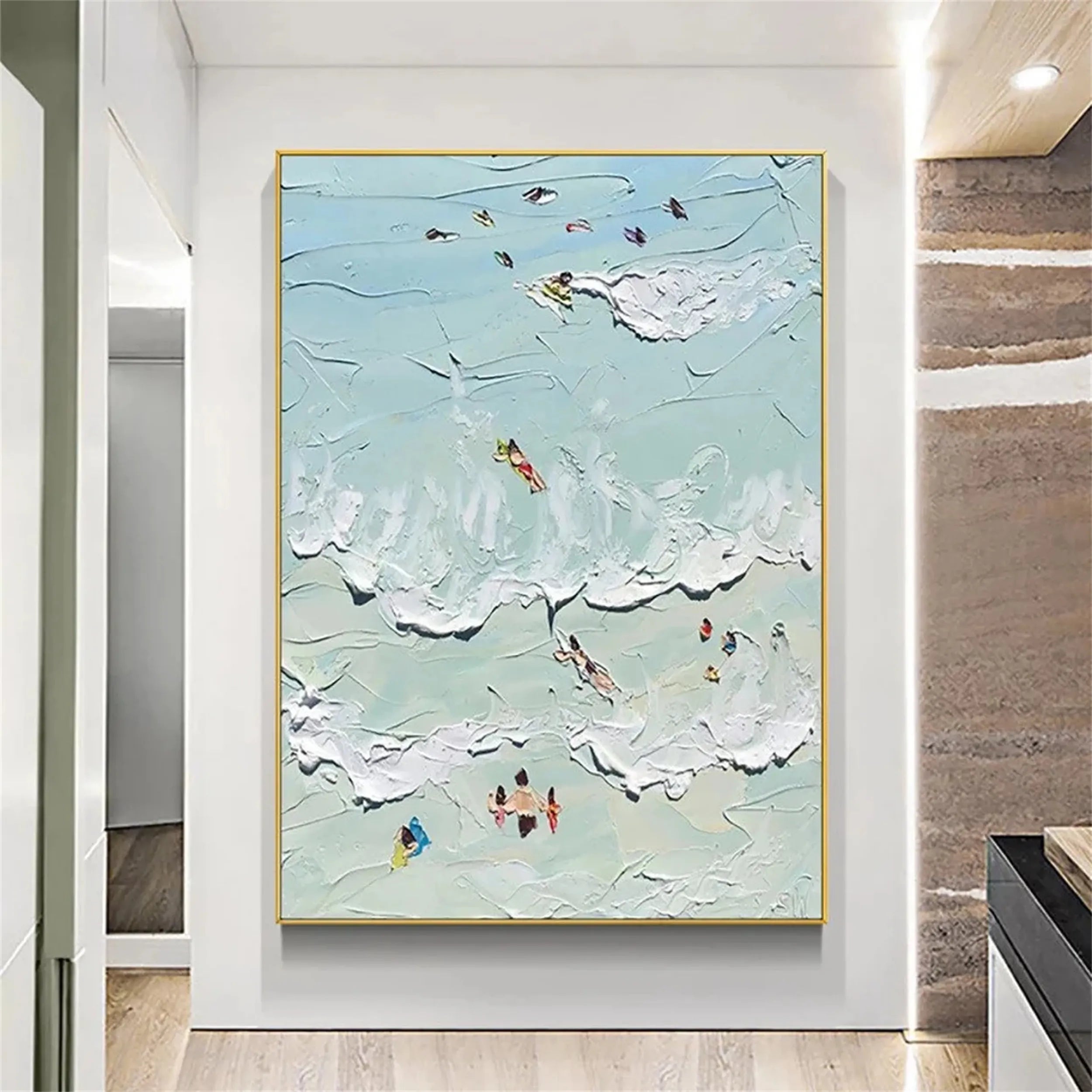 Seascape and Snowy Peak Painting #SP005