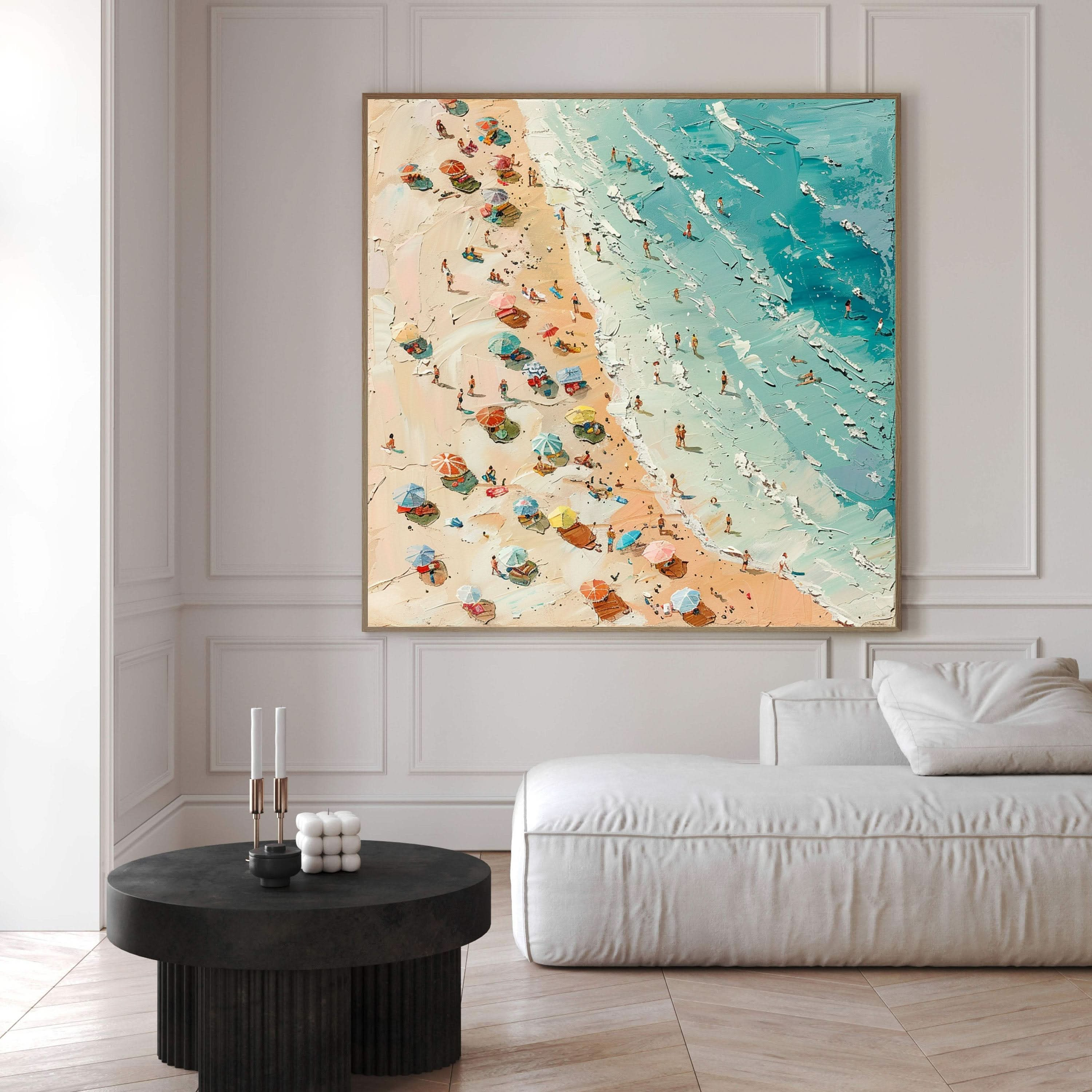 Sunny Beach Day Canvas Art Vibrant Coastal Wall Decor #OS 025