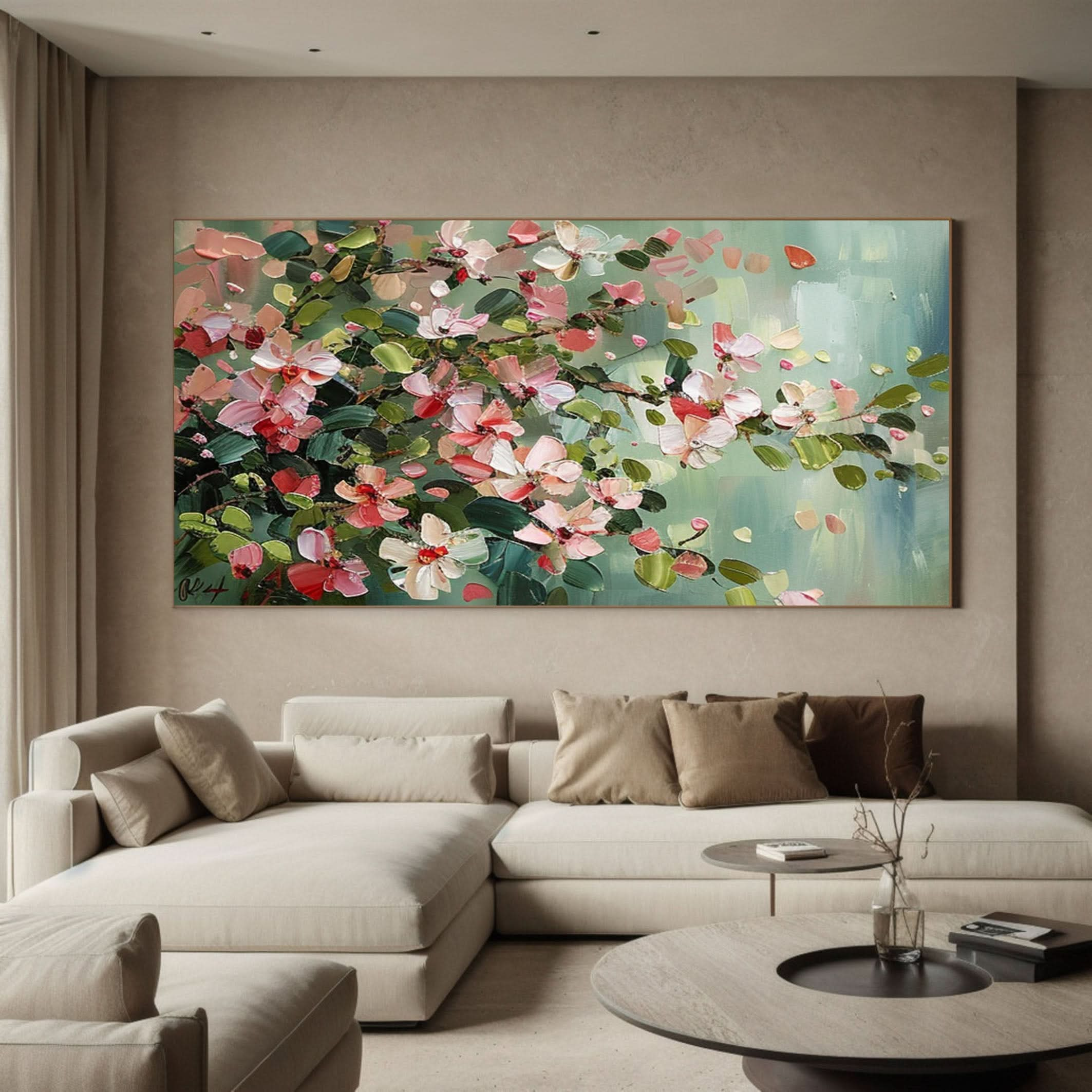 Vibrant Garden Floral Wall Art - Modern Abstract Flowers #FT 021